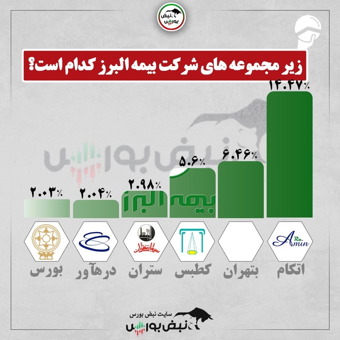 زیرمجموعه های بورسی شرکت بیمه البرز کدامند؟ + اینفوگرافی