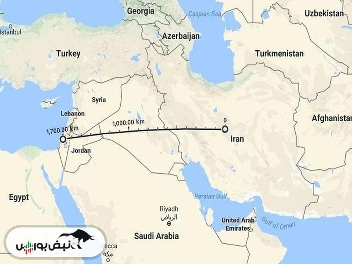 فاصله ایران تا اسرائیل چقدر است؟