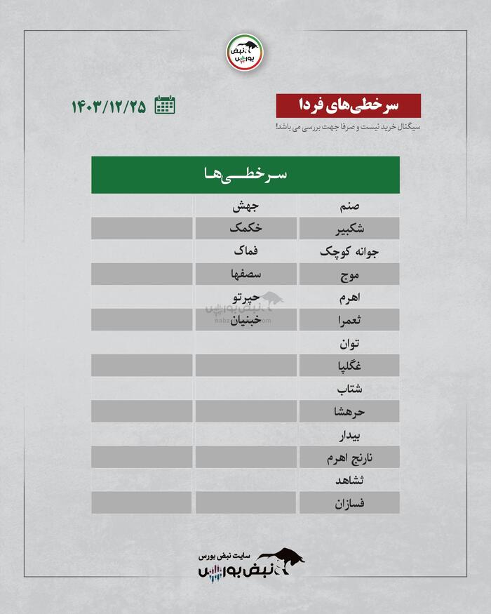 بهترین سهام بورسی شنبه ۲۵ اسفند ۱۴۰۳ | کدام نماد‌ها ورود پول داشتند؟