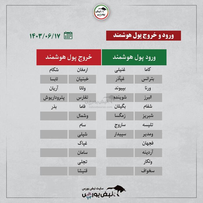 بهترین سهام بورسی امروز شنبه ۱۷ شهریور ۱۴۰۳ | این نماد‌ها خروج پول داشتند