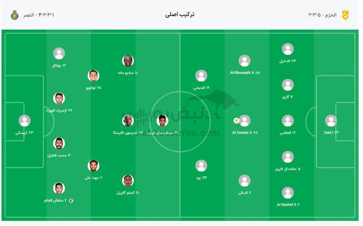 بازی الحزم عربستان مقابل النصر