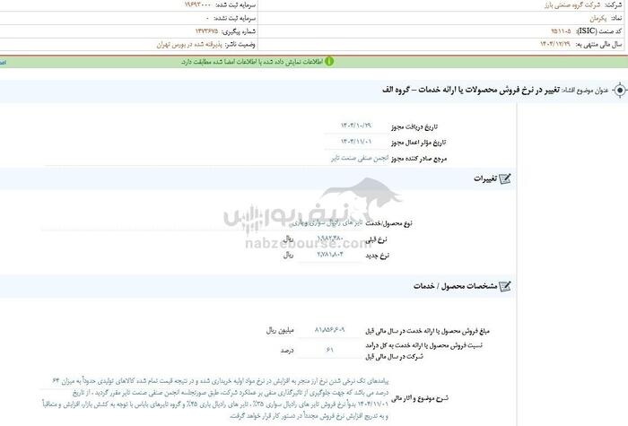 خبر گرانی لاستیک تایید شد |  نماد بورسی شفاف سازی کرد