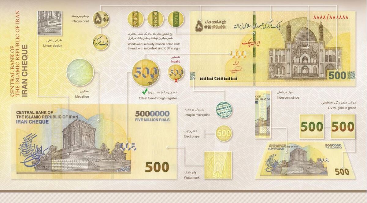 توزیع ایران چک ۵۰۰ هزار تومانی در اقتصاد