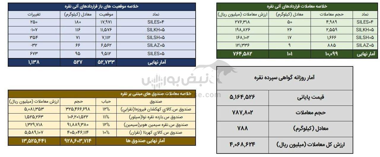 معامله ۸۸۹ شمش نقره در بورس کالا