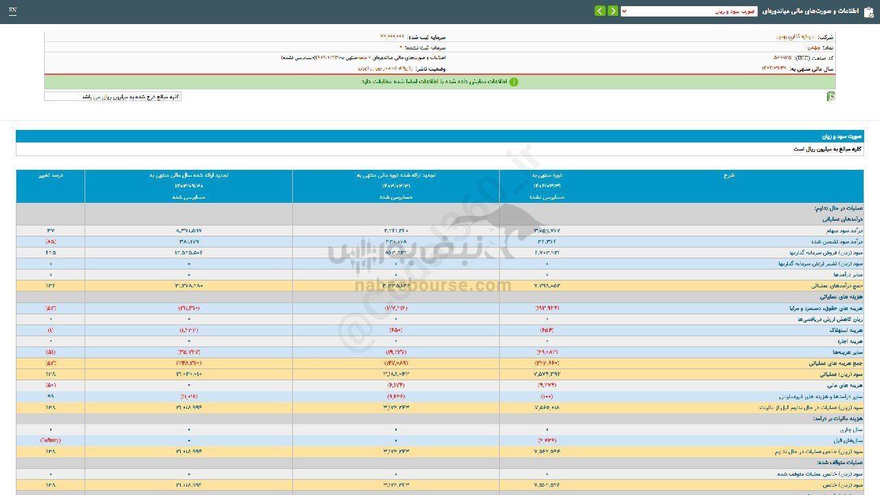 عملکرد ۶ ماهه وبهمن زیر ذره بین