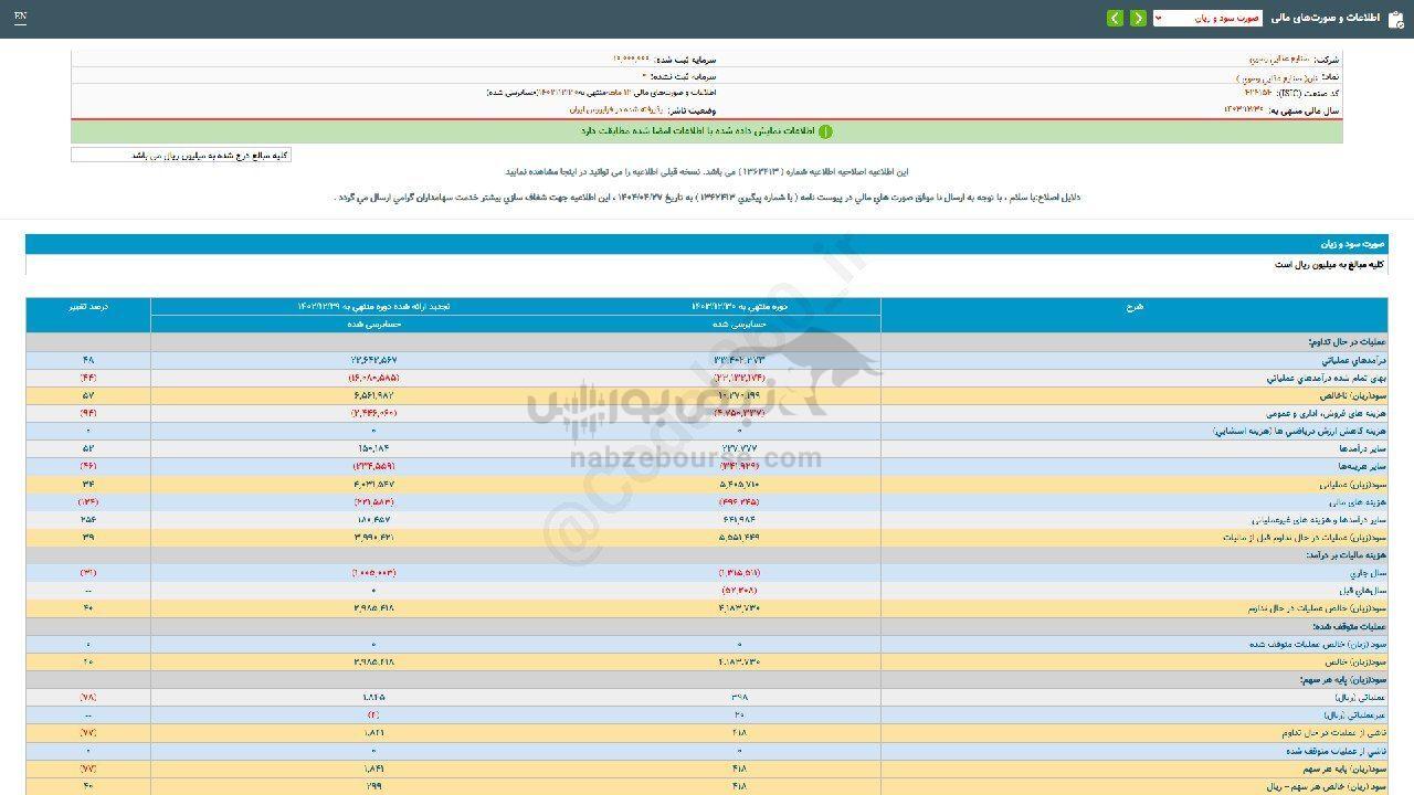 نان به سهامدارانش چقدر سود داد؟