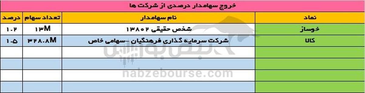 ورود سهامداران درصدی به