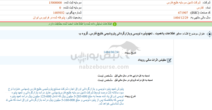 تفارس تعهد جدید پذیرفت