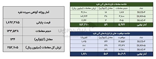 معامله ۱۹۳ کیلوگرم شمش نقره در بورس کالا