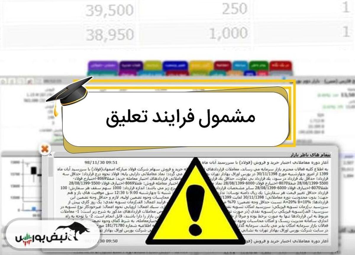 زنگ خطر در بازار سرمایه | ۸۳ نماد بورسی و فرابورسی در آستانه تعلیق کامل!