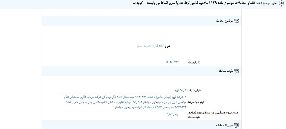 افشای اطلاعات گروه ب؛ توقف نماد ثنظام