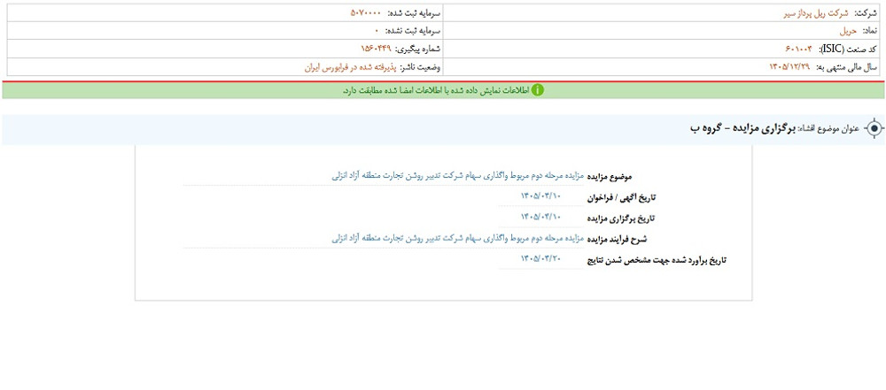 توقف نماد حریل به علت افشاي اطلاعات گروه ب