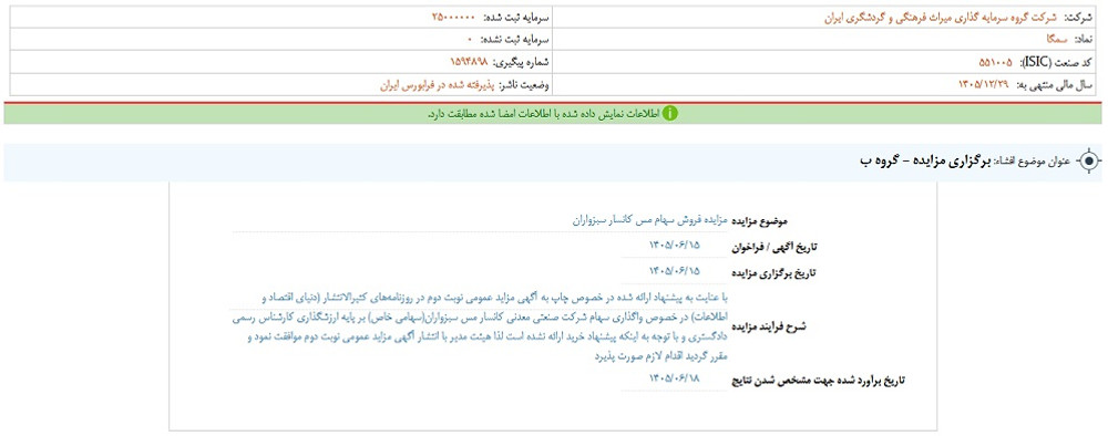 توقف نماد سمگا به علت افشای اطلاعات گروه ب