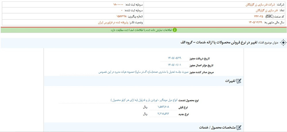 افشای اطلاعات گروه الف، توقف نماد خگلپا