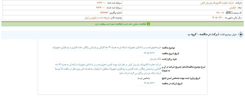 توقف نماد تاپکیش به علت افشای اطلاعات گروه ب