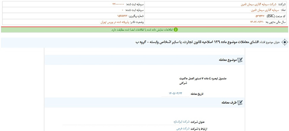 توقف نماد سیتا به علت افشاي اطلاعات گروه ب