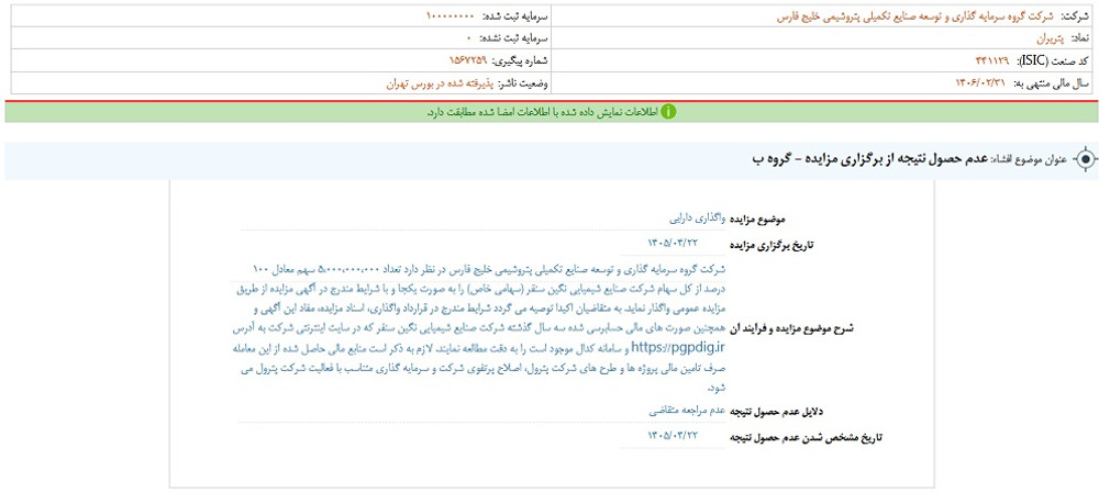 توقف نماد پترول به دلیل افشای اطلاعات بااهمیت