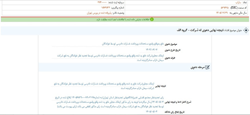 ساراب پس از افشا، متوقف شد