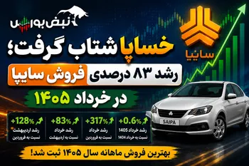 خساپا شتاب گرفت؛ رشد ۸۳ درصدی فروش سایپا در خرداد ۱۴۰۵