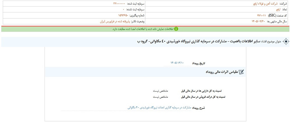 توقف نماد ارفع به علت افشای اطلاعات گروه ب