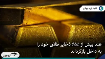 هند بیش از ۶۵٪ ذخایر طلای خود را به داخل بازگرداند