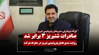 میراشرفی: صادرات شتبریز ۳ برابر شد!