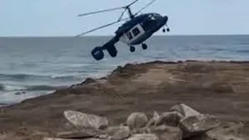 سقوط بالگرد روسیه در ساحل خزر