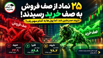 ۲۵ نمادی که امروز از صف فروش به صف خرید رفتند!