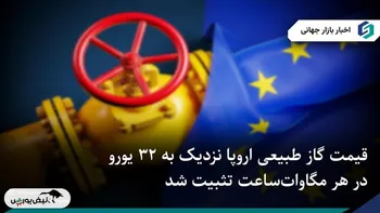 قیمت گاز طبیعی اروپا نزدیک به ۳۲ یورو در هر مگاوات‌ساعت تثبیت شد