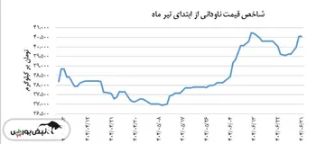 ناودانی شاخص قیمت ۴۰,۵۵۹ تومان بر کیلوگرم را ثبت کرد