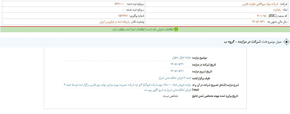 توقف نماد بمولد به علت افشای اطلاعات گروه ب