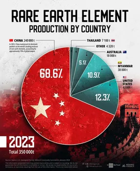 چین تولیدکننده غالب عناصر کمیاب