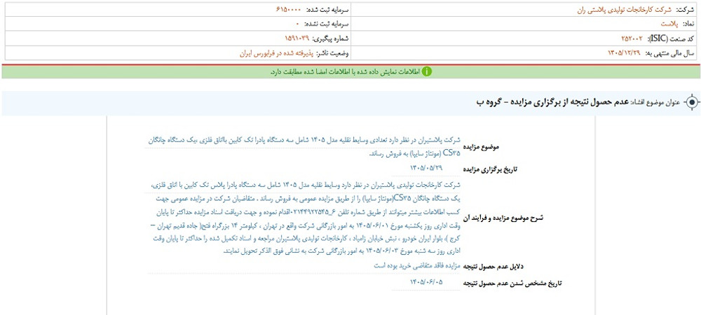 توقف نماد پلاست به علت افشای اطلاعات گروه ب