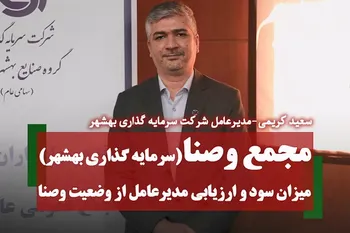 میزان سود و ارزیابی مدیرعامل از وضعیت وصنا