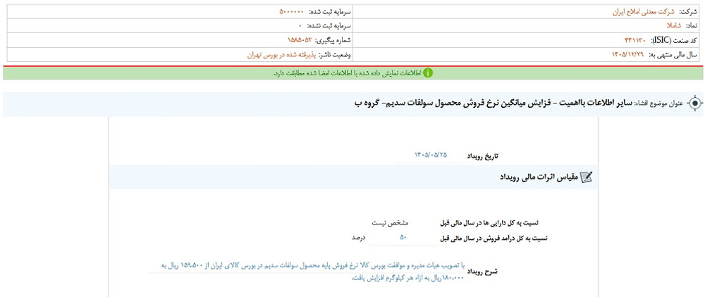 توقف نماد شاملا به علت افشای اطلاعات گروه ب