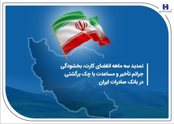 تمدید سه ماهه انقضای کارت، بخشودگی جرائم تأخیر و مساعدت با چک برگشتی در بانک صادرات ایران