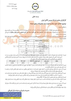 اعلام فرمول جدید محاسبه قیمت پایه محصولات زنجیره فولاد