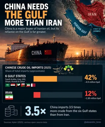 چین نفت ایران را می‌خرد؛ اما به خلیج فارس بیشتر از ایران نیاز دارد
