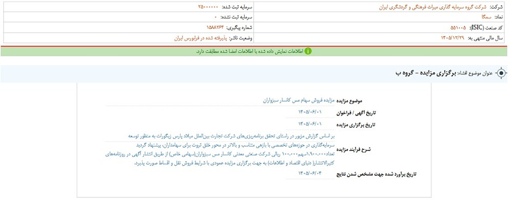 توقف نماد سمگا به علت افشای اطلاعات گروه ب