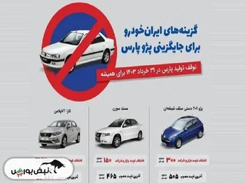 توقف تولید پارس در 31 خرداد 1403 برای همیشه