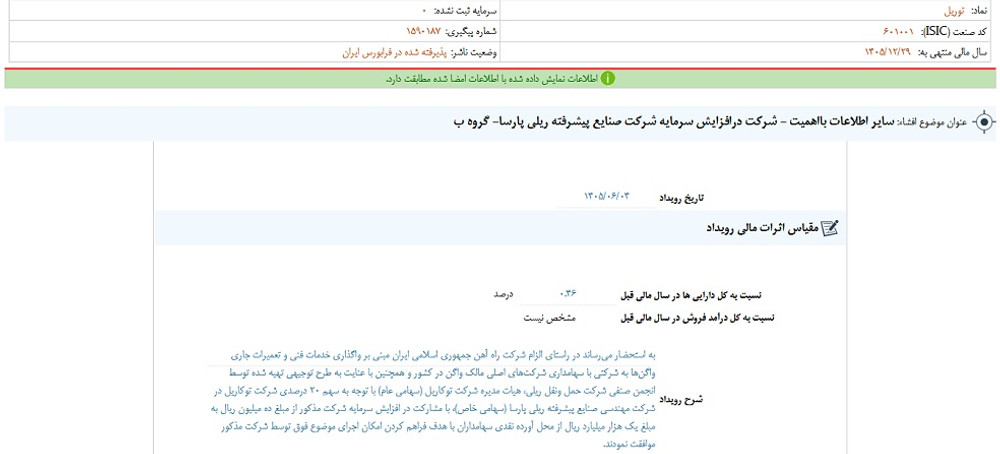 توقف نماد توریل به علت افشای اطلاعات گروه ب