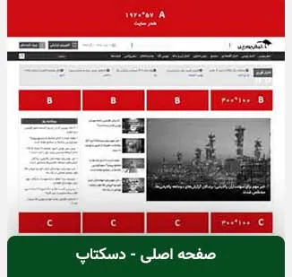 جایگاه‌های تبلیغات بنری در سایت نبض بورس نسخه دسکتاپ