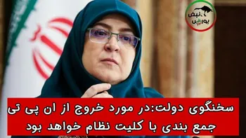 سخنگوی دولت : در مورد خروج از ان‌پی‌تی جمع بندی با کلیت نظام خواهد بود