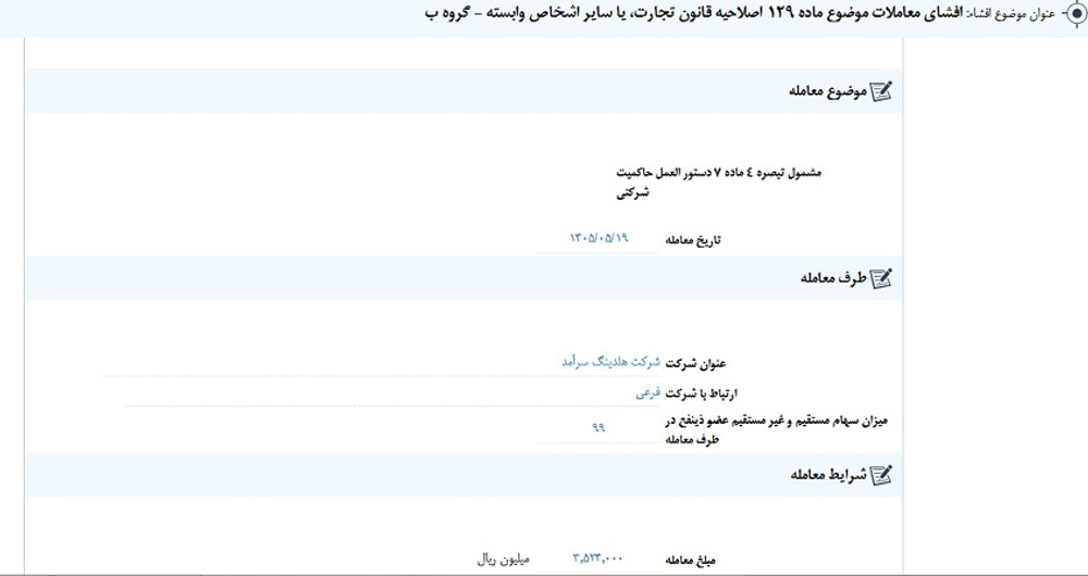 توقف نماد بساما به علت افشای اطلاعات گروه ب