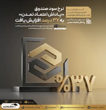 نرخ سود صندوق «پاداش اعتماد تمدن» به ۳۷ درصد افزایش یافت