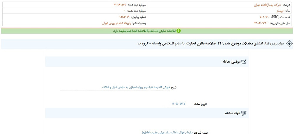 افشای اطلاعات گروه ب؛ توقف نماد ثبهساز
