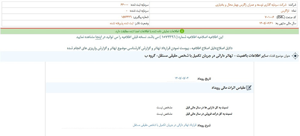 توقف نماد ثزاگرس به علت افشای اطلاعات گروه ب