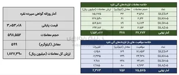 معامله ۸۷۶ کیلوگرم شمش نقره در بورس کالا