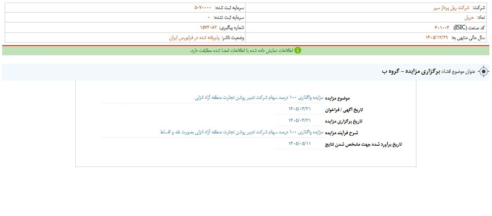 توقف نماد حریل به علت افشای اطلاعات گروه ب