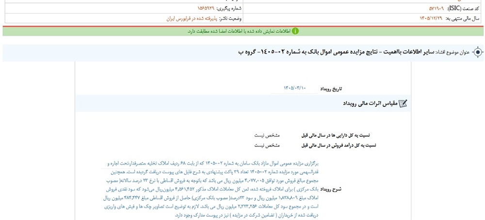 توقف نماد سامان به علت افشای اطلاعات گروه ب